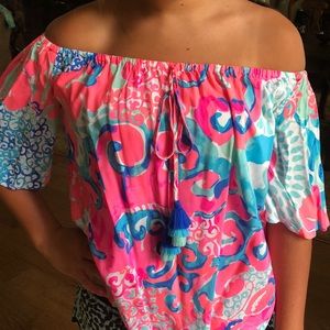 Lilly Pulitzer off the shoulder shirt